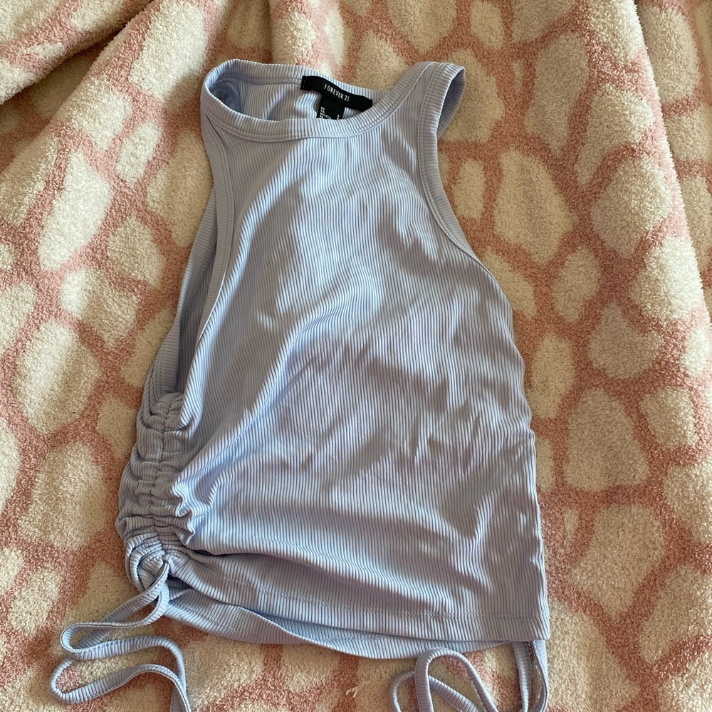 Ruched high neck tank top